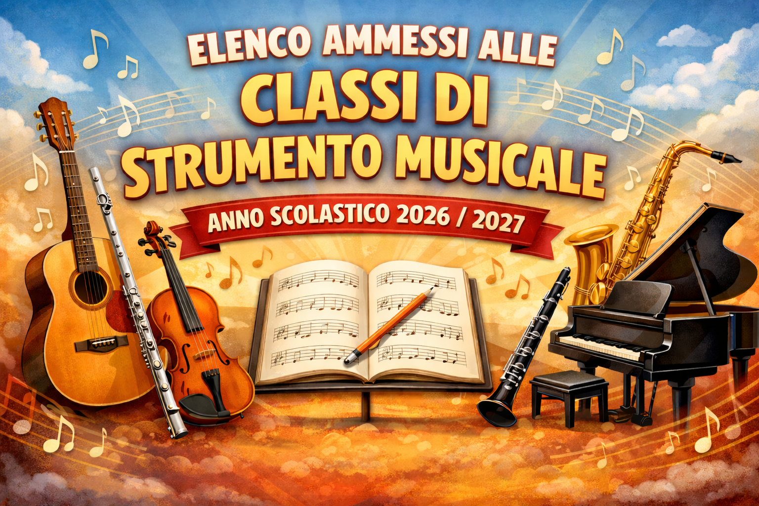 Elenco ammessi alle classi di strumento musicale a.s. 2026/2027 Scuola Secondaria di Primo Grado